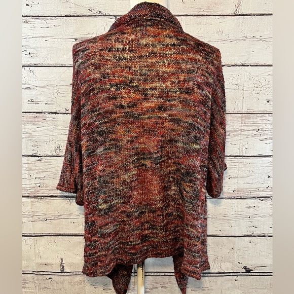 A.N.A Women's Cozy Marled Drape Front Cardigan-Large - Picture 3 of 3